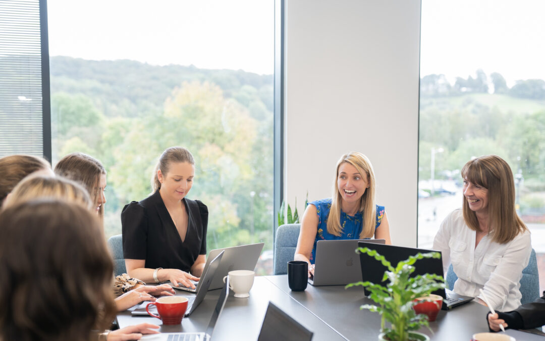 Brand photography of a team meeting in Chesterfield